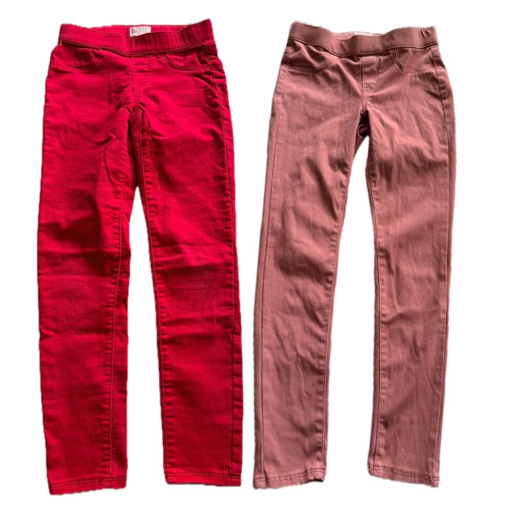 SO Girls Skinny Chino Pants Bundle Pink Red Size 10